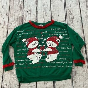 Vintage 1980s Christmas Bears Nutcracker Ugly Sweater Party 80s Sweatshirt